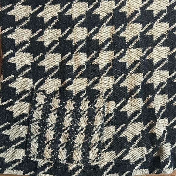 J.Jill tunic sweater shirt top size medium houndstooth pattern tan black M JJill - Picture 4 of 9